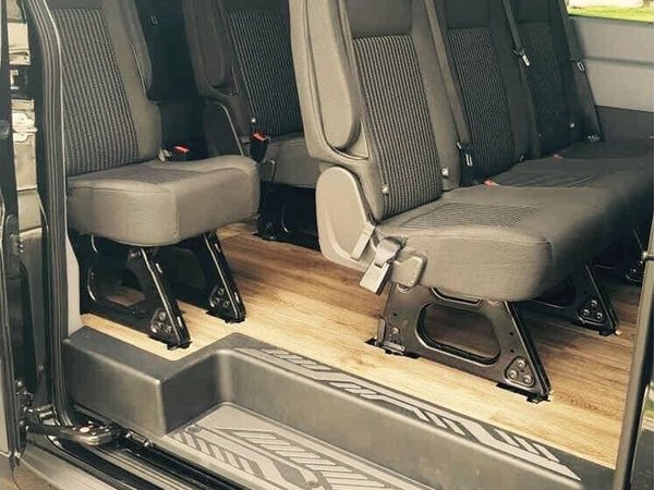 Luxury Van passenger seating through the open side door — Ballantyne Limousine, Charlotte NC