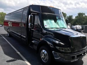 Black limo mini bus 